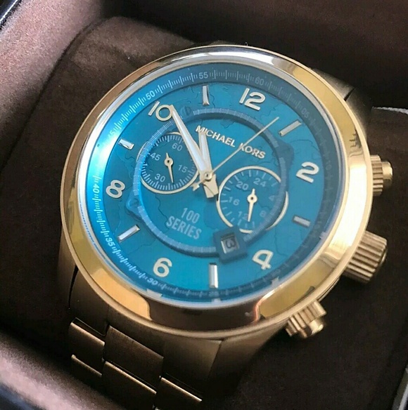 Michael Kors Gold and Teal Watch